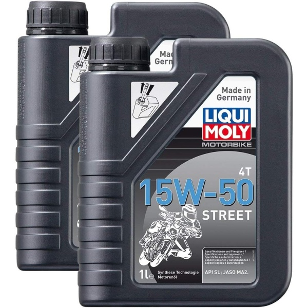 Set 2 Buc Ulei Motor Liqui Moly Motorbike 4T 15W-50 Street 1L 2555